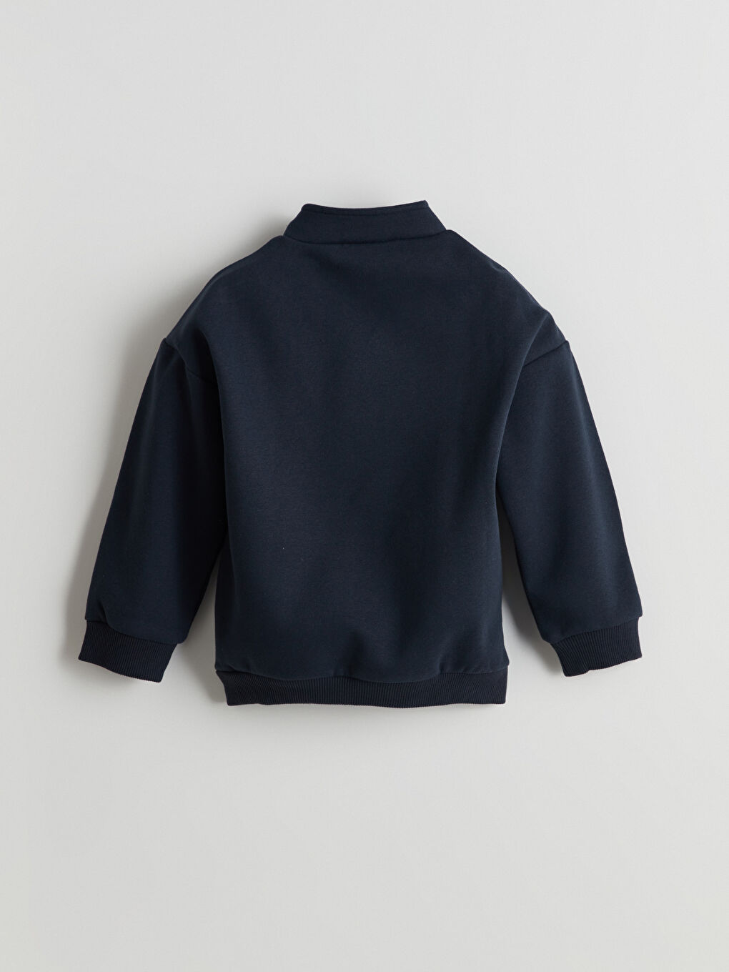 Lacivert Dik Yaka Fermuarlı Erkek Çocuk Sweatshirt-2