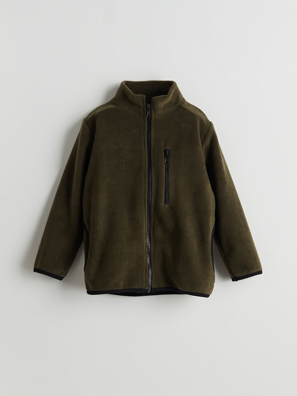 Haki Dik Yaka Polar Erkek Çocuk Hırka