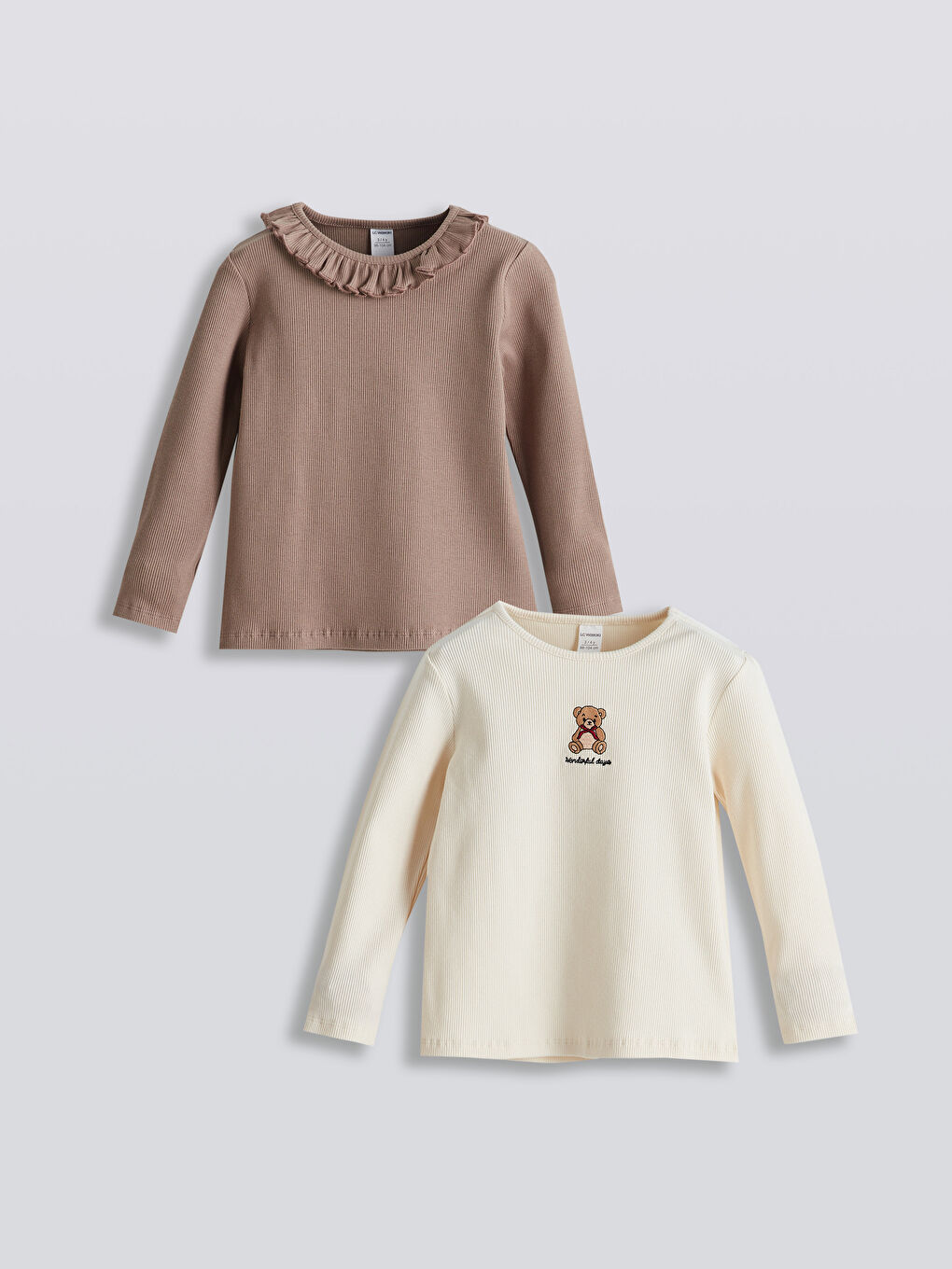 LCW Kids Teddy Bear Embroidered Girls' T-Shirt -W4M971Z1-FSQ