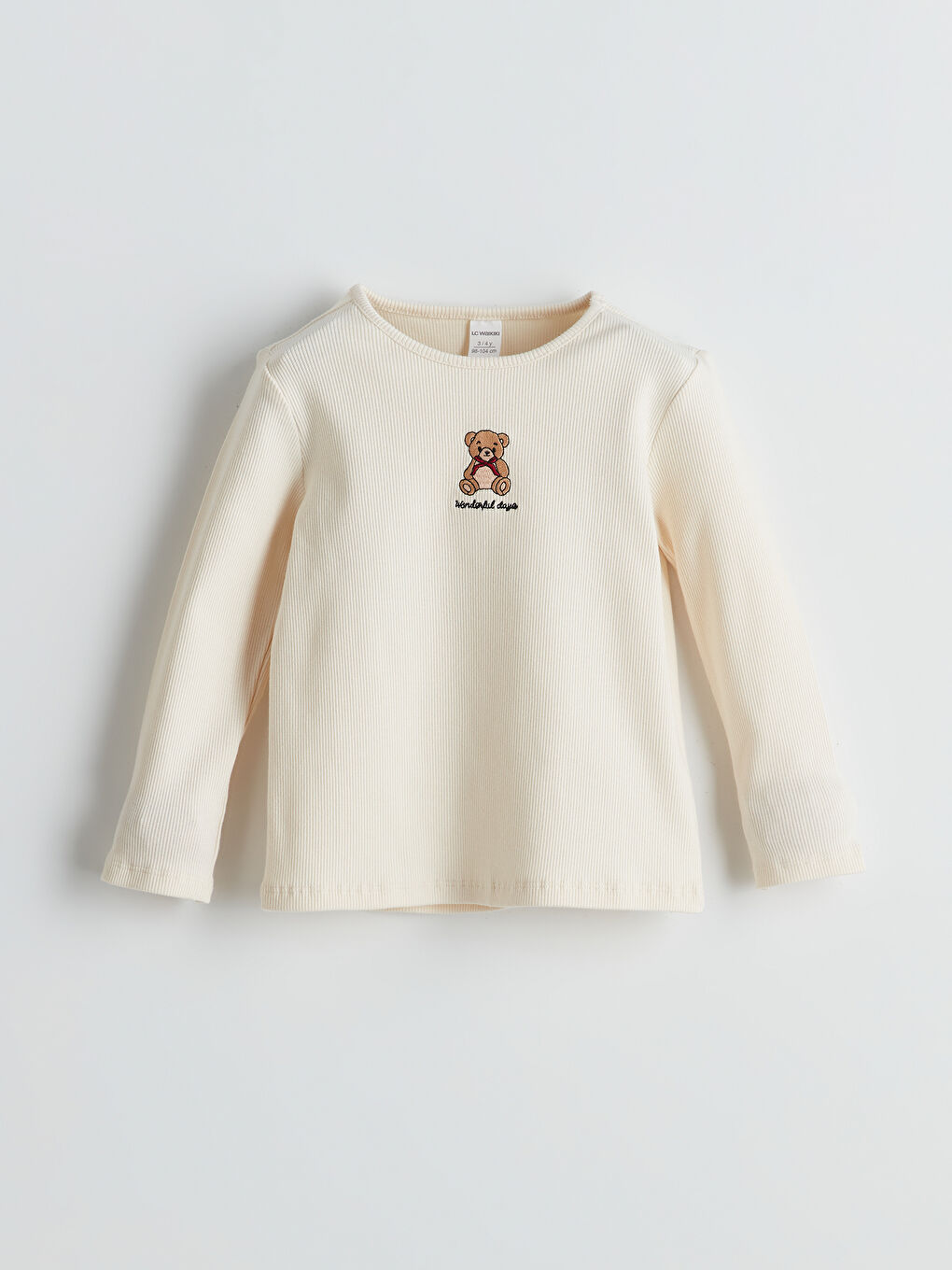 LCW Kids Teddy Bear Embroidered Girls' T-Shirt -W4M971Z1-FSQ