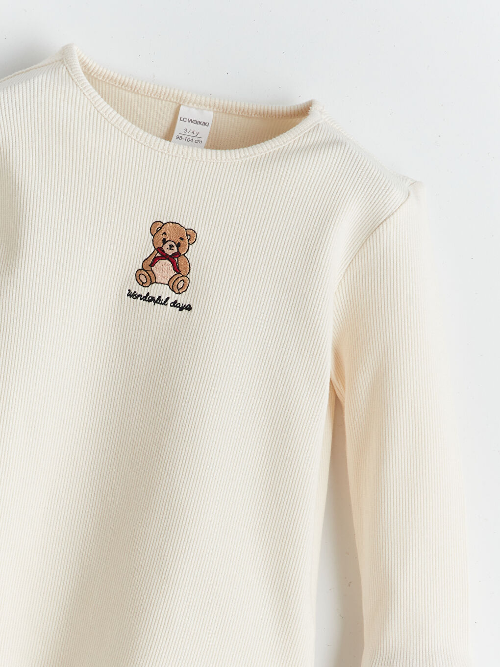 LCW Kids Teddy Bear Embroidered Girls' T-Shirt -W4M971Z1-FSQ