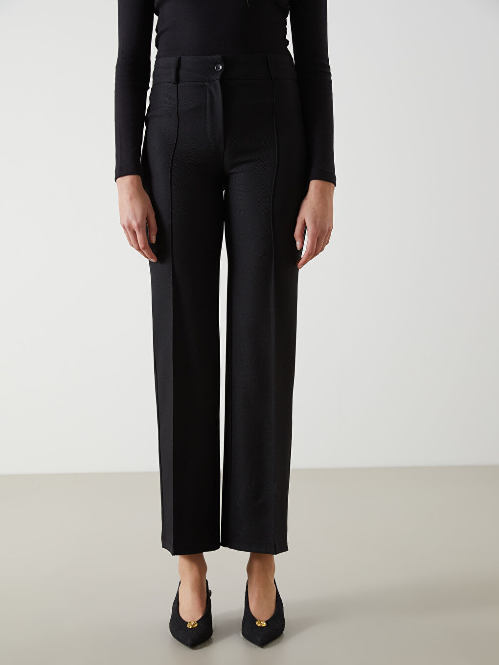 Siyah Loose Fit Kadın Pantolon-1