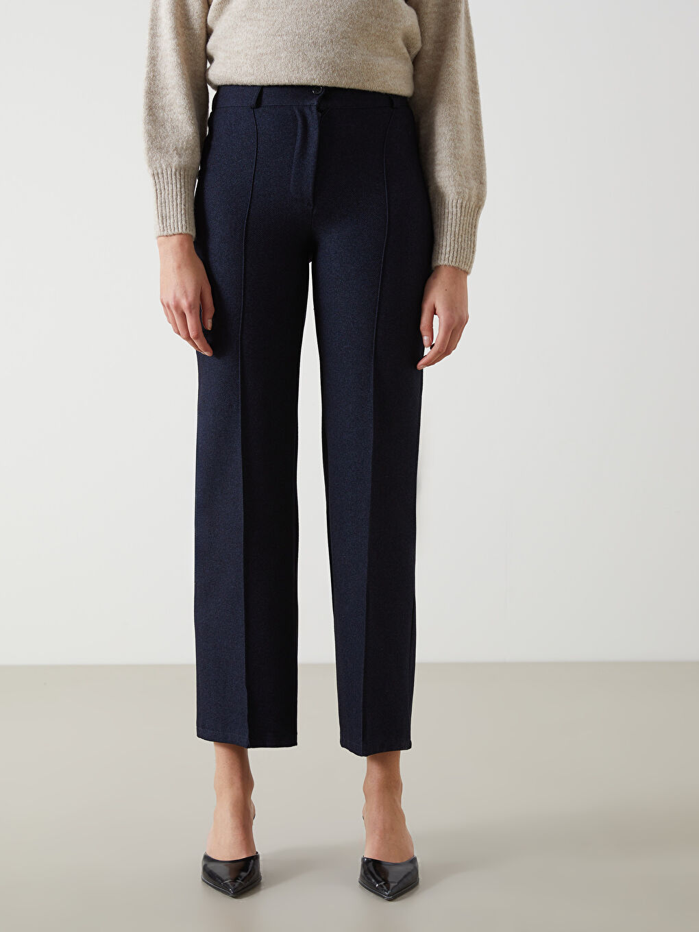 Lacivert Loose Fit Kadın Pantolon-1