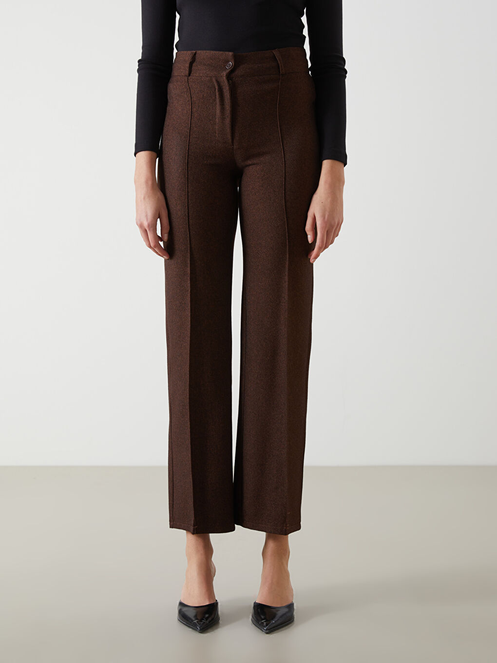 Kahverengi Loose Fit Kadın Pantolon-1