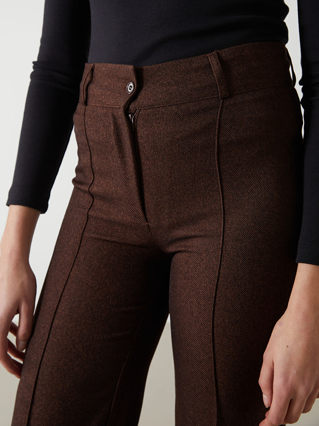 Kahverengi Loose Fit Kadın Pantolon-2