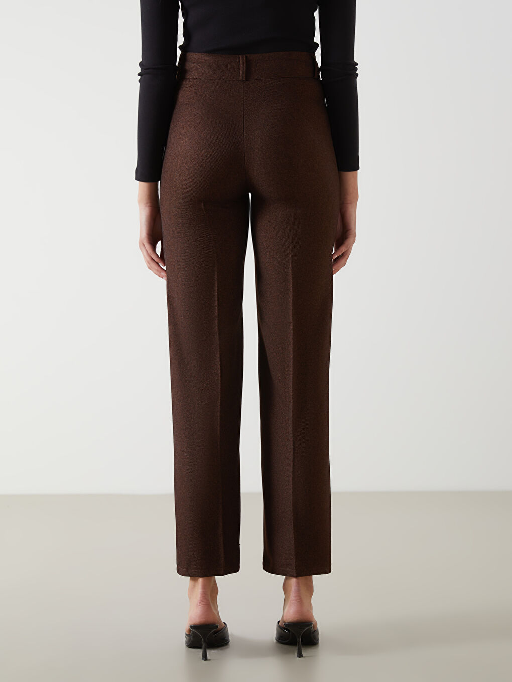 Kahverengi Loose Fit Kadın Pantolon-3