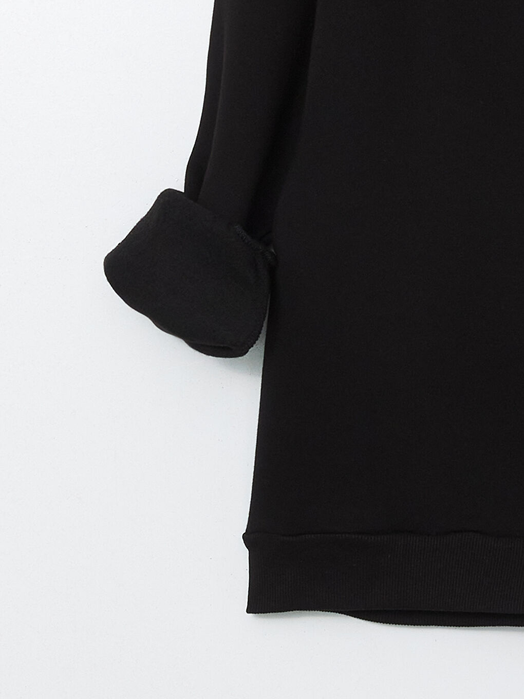 Siyah Bisiklet Yaka Taşlı Kadın Kalın Sweatshirt Tunik-9