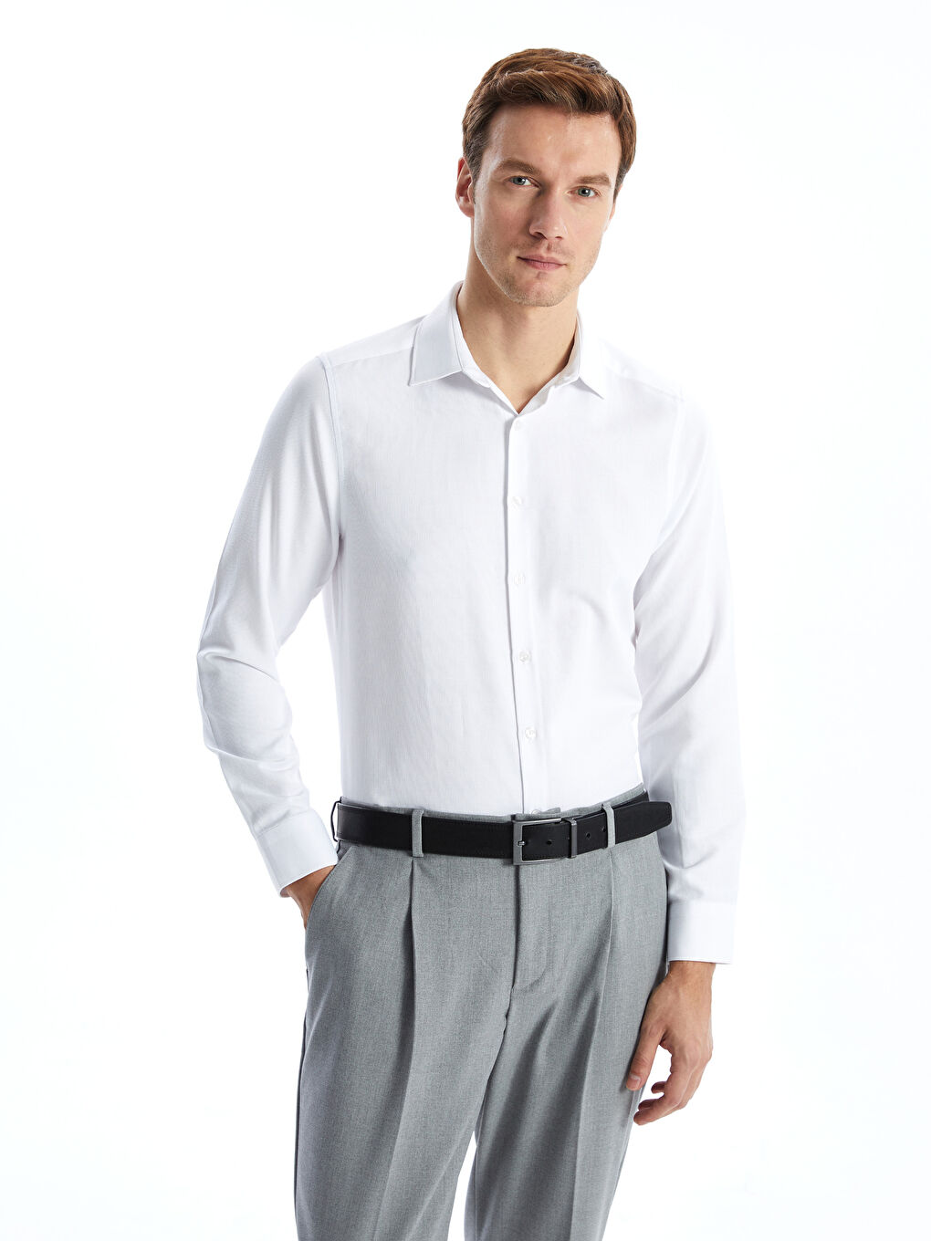 LCWAIKIKI Formal Slim Fit Long Sleeve Dobby Men's Shirt -W5CR15Z8-Q6K