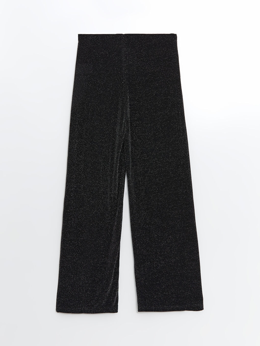 Siyah Standart Fit Parlak Görünümlü Kadın Pantolon-5