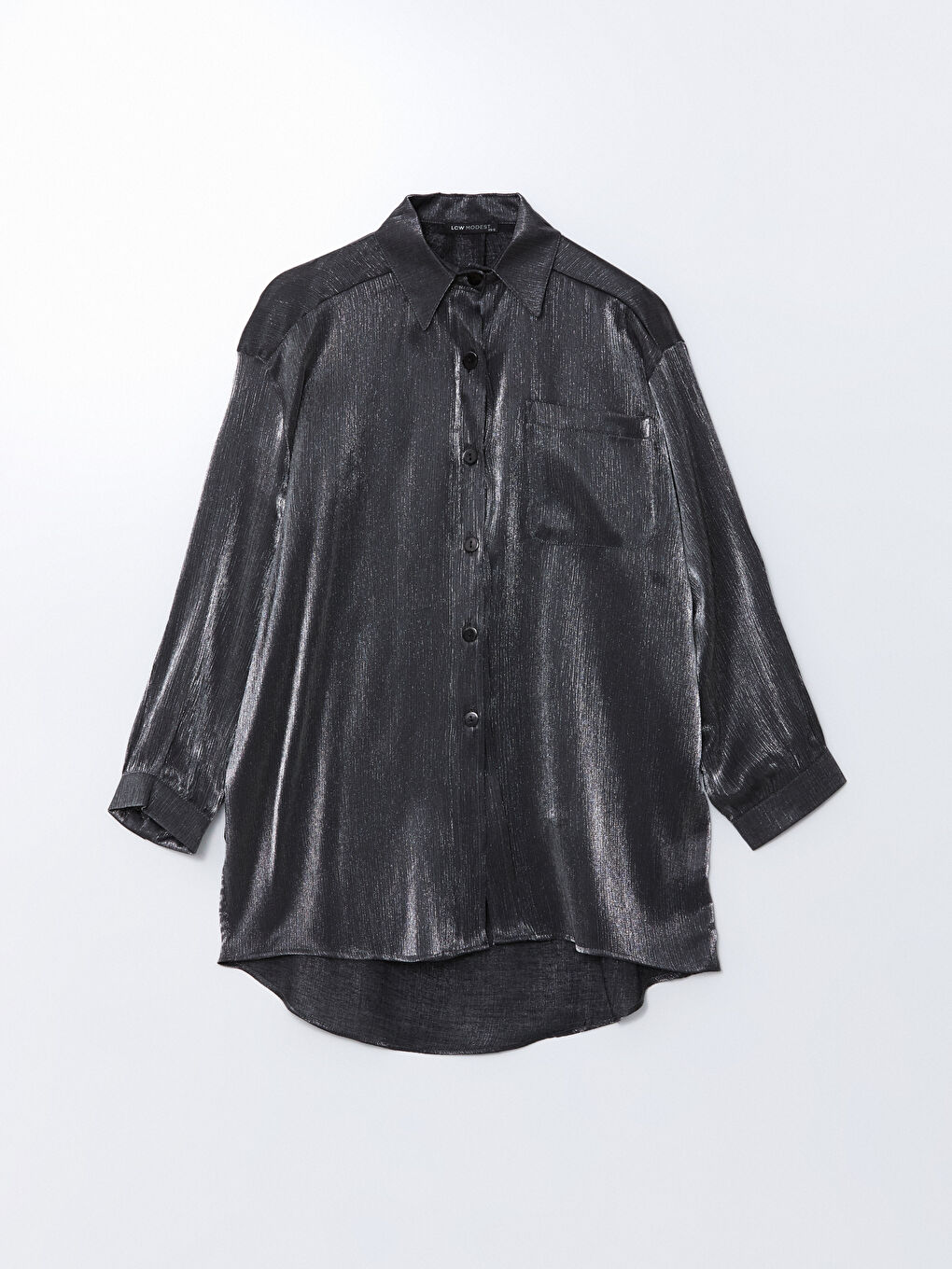 LCW Modest Shiny Look Oversize Women's Shirt Tunic -W4M986Z8-CVL