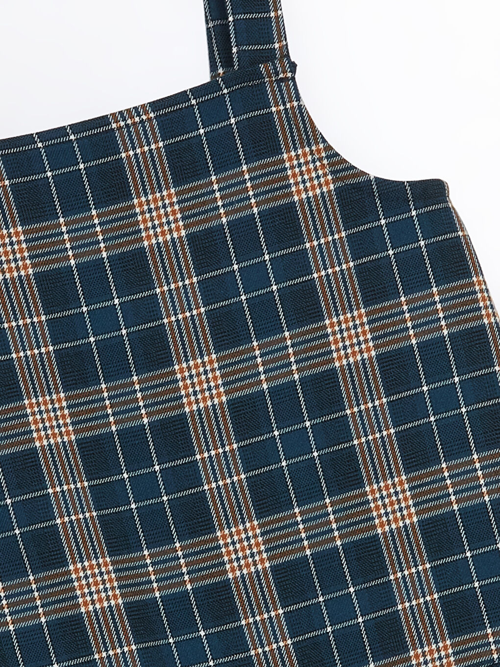 Yeşil Kare Yaka Ekose Desenli Kız Çocuk Elbise-1