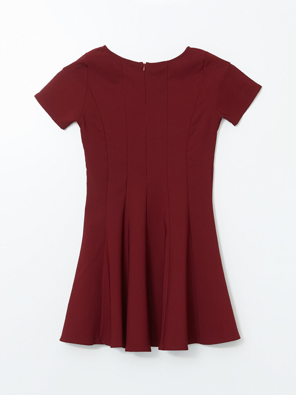 Bordo Bisiklet Yaka Kadın Mini Elbise-5