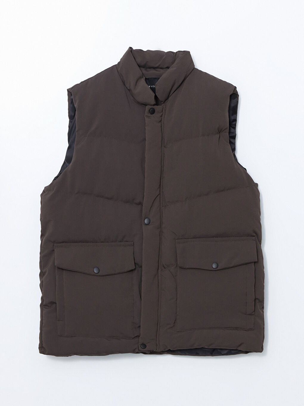 Haki Standart Kalıp Dik Yaka Erkek Şişme Yelek-5