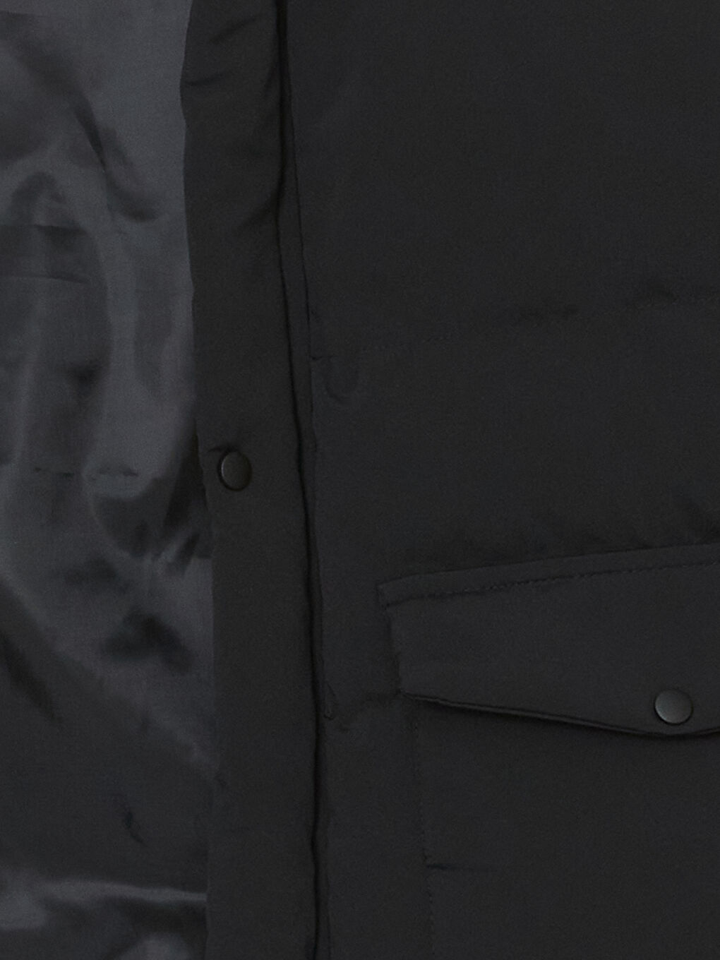 Siyah Standart Kalıp Dik Yaka Erkek Şişme Yelek-6