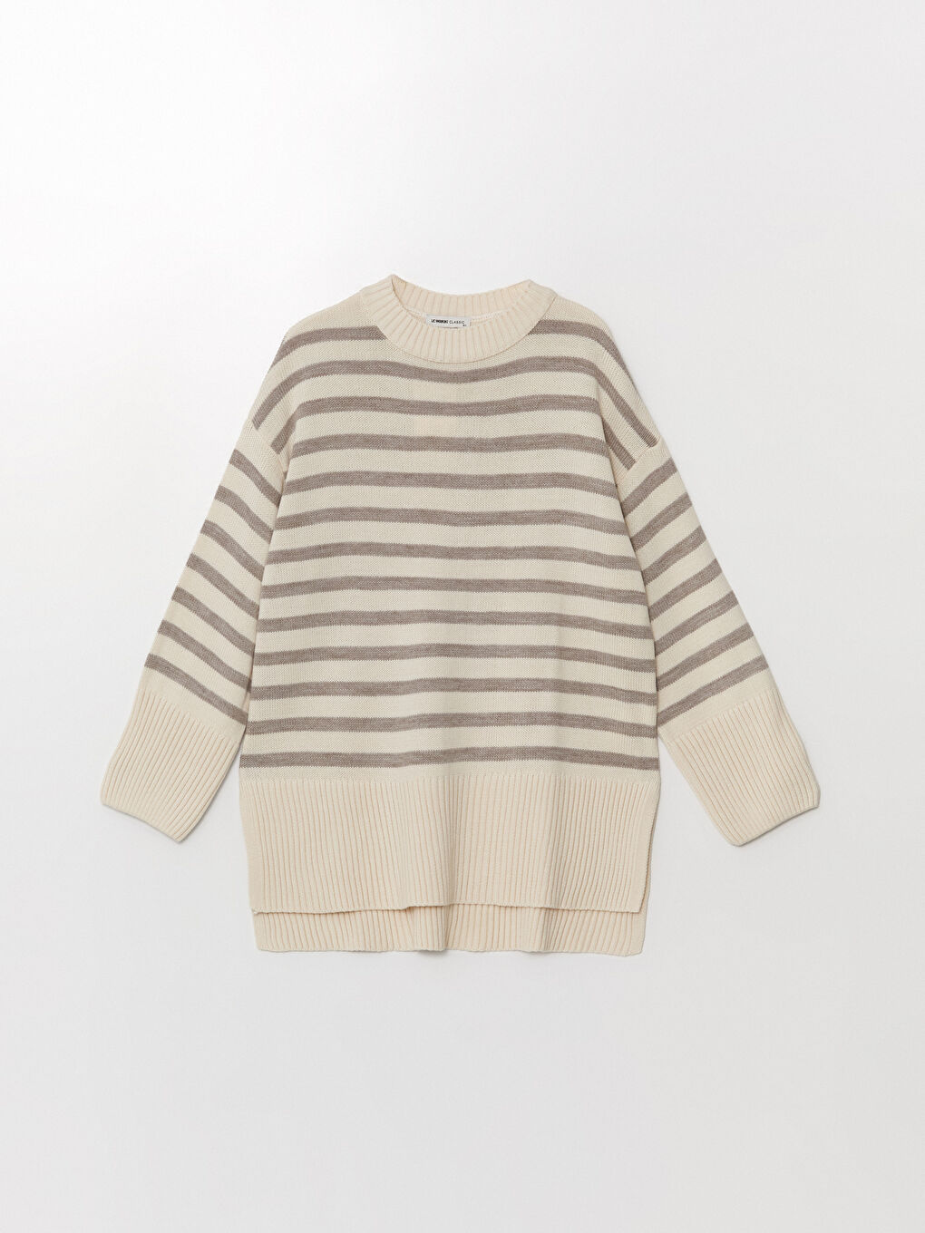 بلوز گەردەنبەند خەتخەت ئۆڤەرسایز تریکۆ ژنان-9