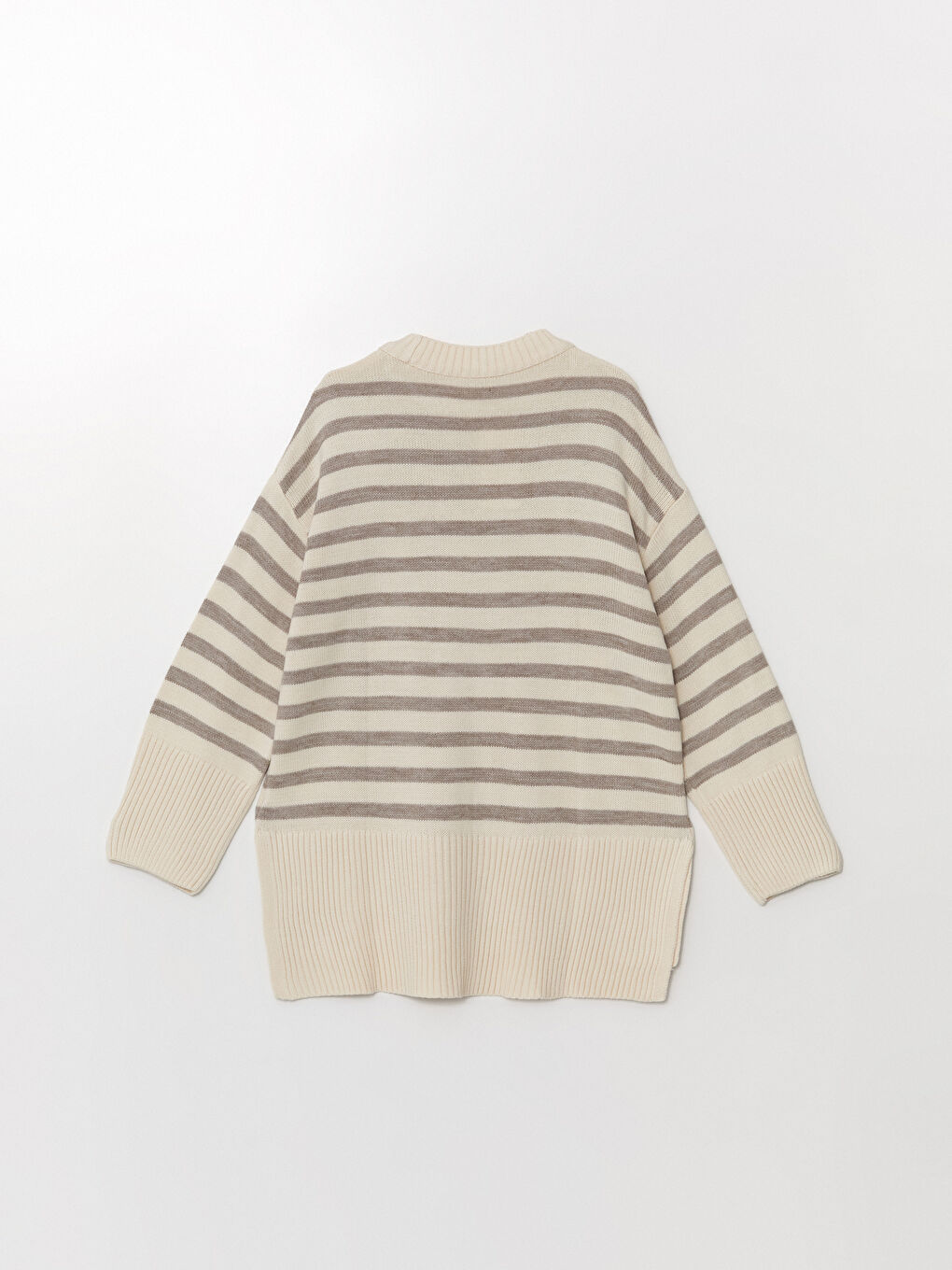 بلوز گەردەنبەند خەتخەت ئۆڤەرسایز تریکۆ ژنان-10