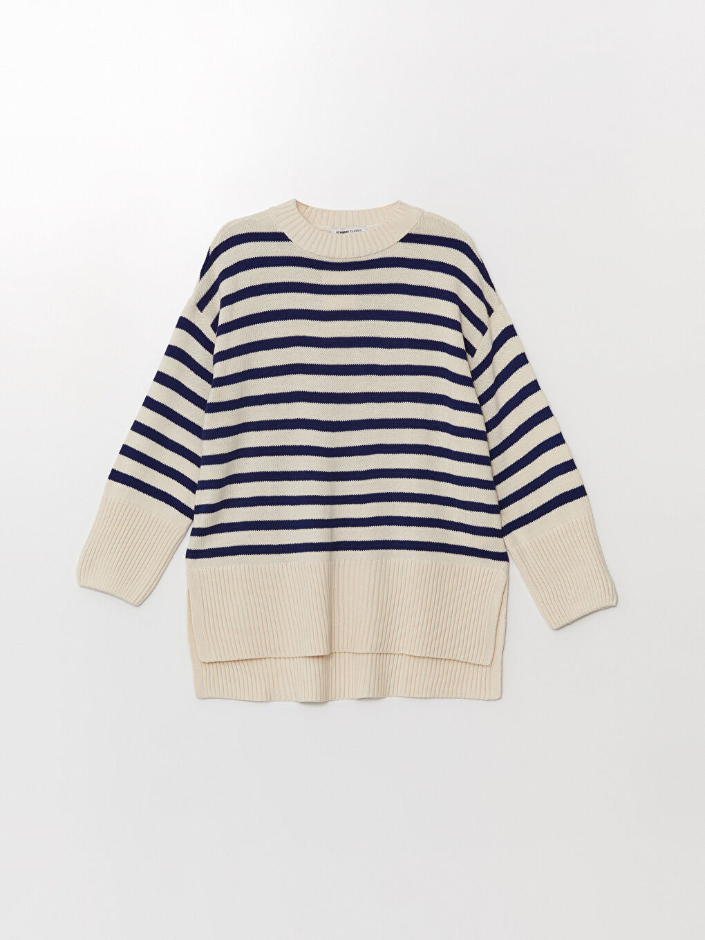 Crew Neck Striped Oversize Women's Knitwear Sweater-9