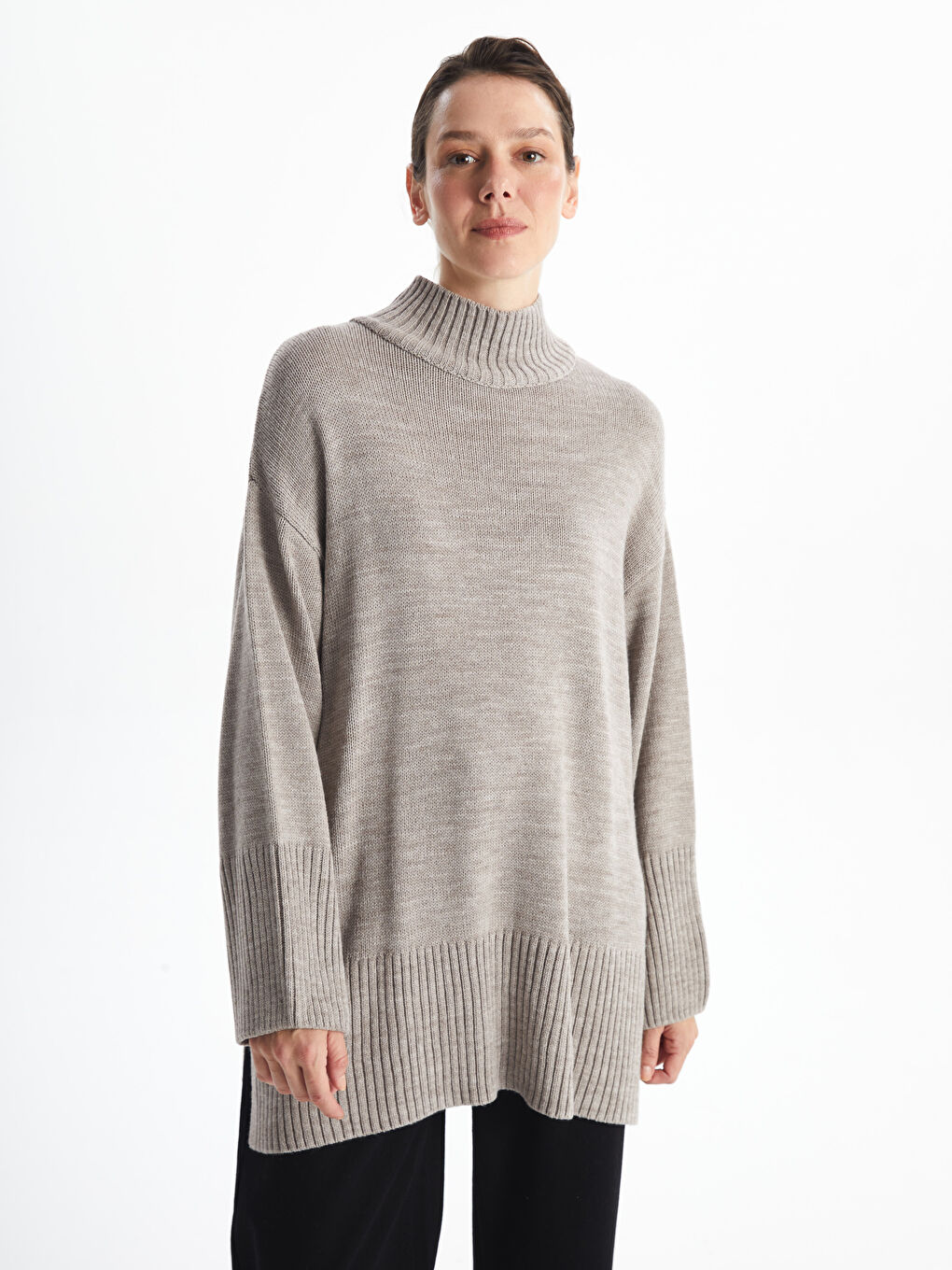 Half Turtleneck Oversize Women's Knitwear Sweater