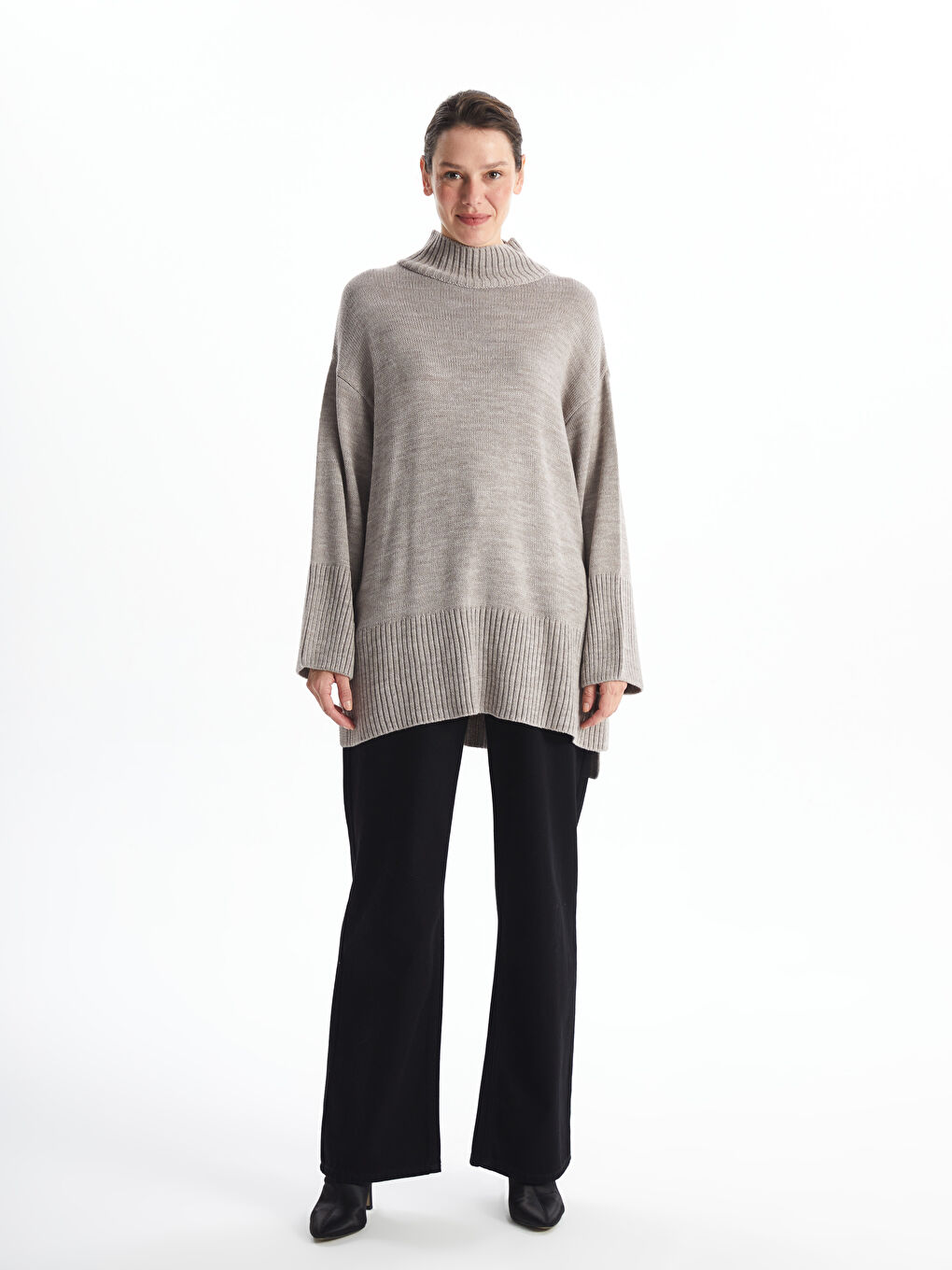 Half Turtleneck Oversize Women's Knitwear Sweater-3