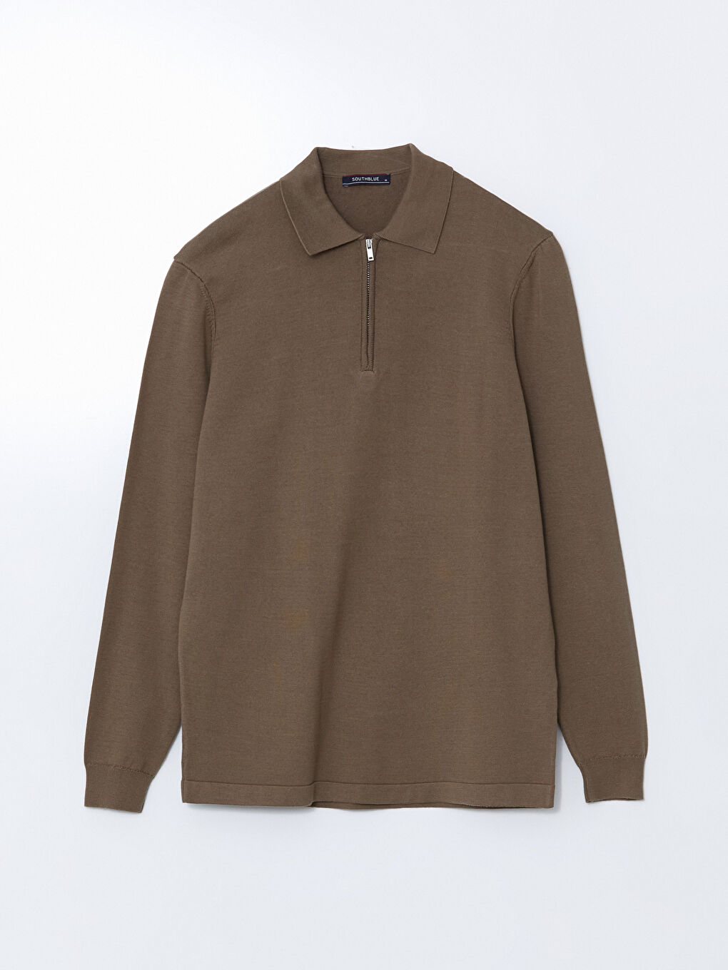 Bej Polo Yaka Uzun Kollu Erkek Triko Kazak-4