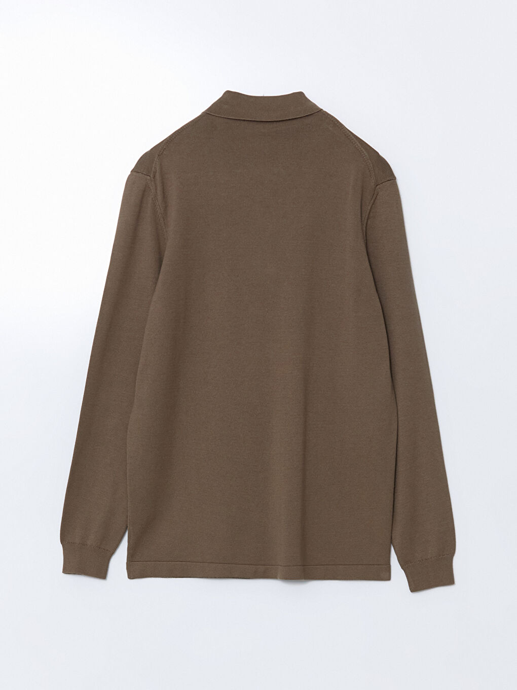 Bej Polo Yaka Uzun Kollu Erkek Triko Kazak-5