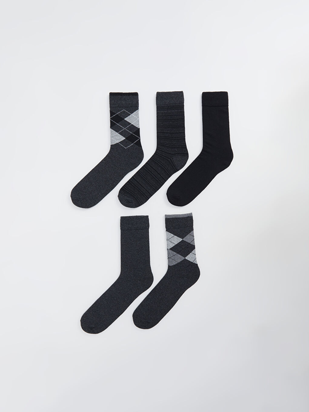 Patterned Men's Ankle Socks 5 Pack