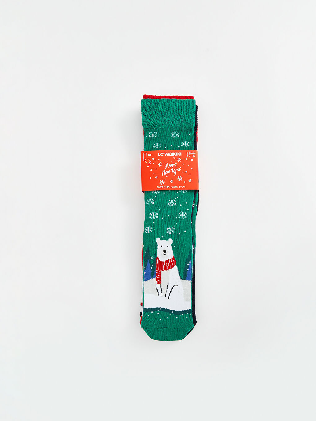 Christmas Themed Men's Ankle Socks 3-Pack-3