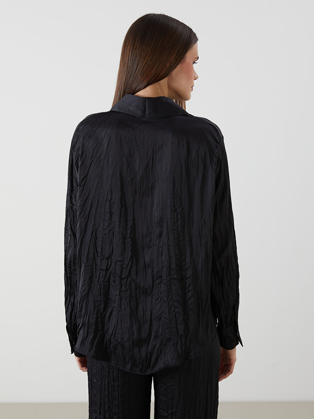 LCW Modest Oversize Satin Women's Shirt Tunic -W4MA07Z8-CVL