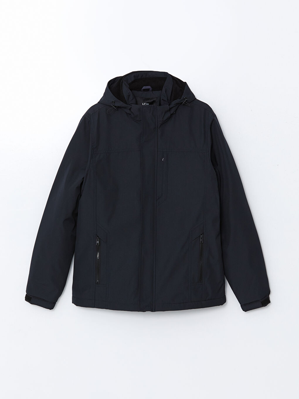 Lacivert Slim Fit Kapüşonlu Erkek Mont-5