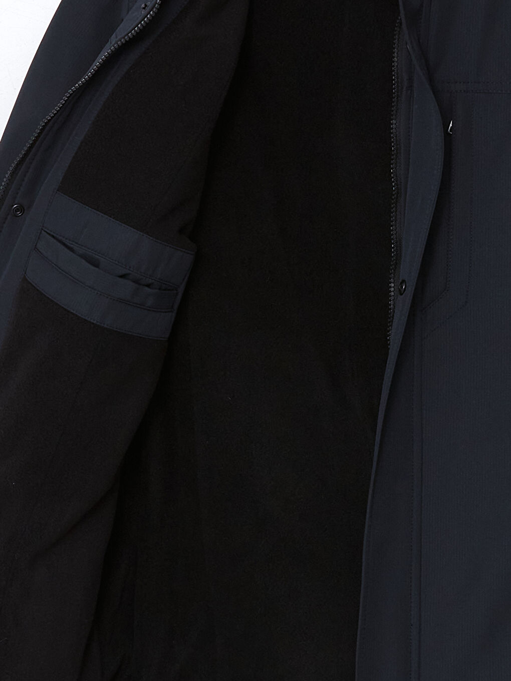 Lacivert Slim Fit Kapüşonlu Erkek Mont-8