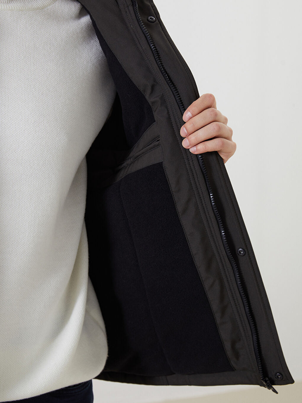 Haki Slim Fit Kapüşonlu Erkek Mont-3