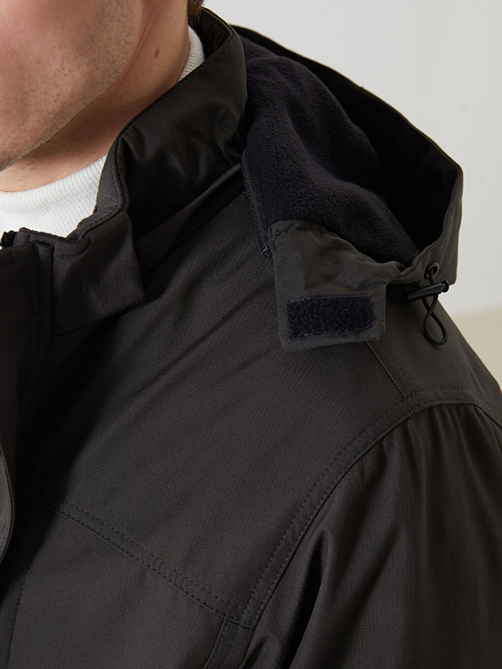 Haki Slim Fit Kapüşonlu Erkek Mont-4