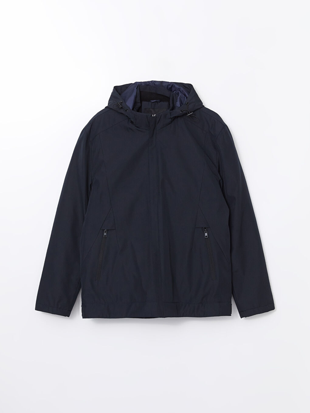 Lacivert Standart Kalıp Kapüşonlu Erkek Mont-5