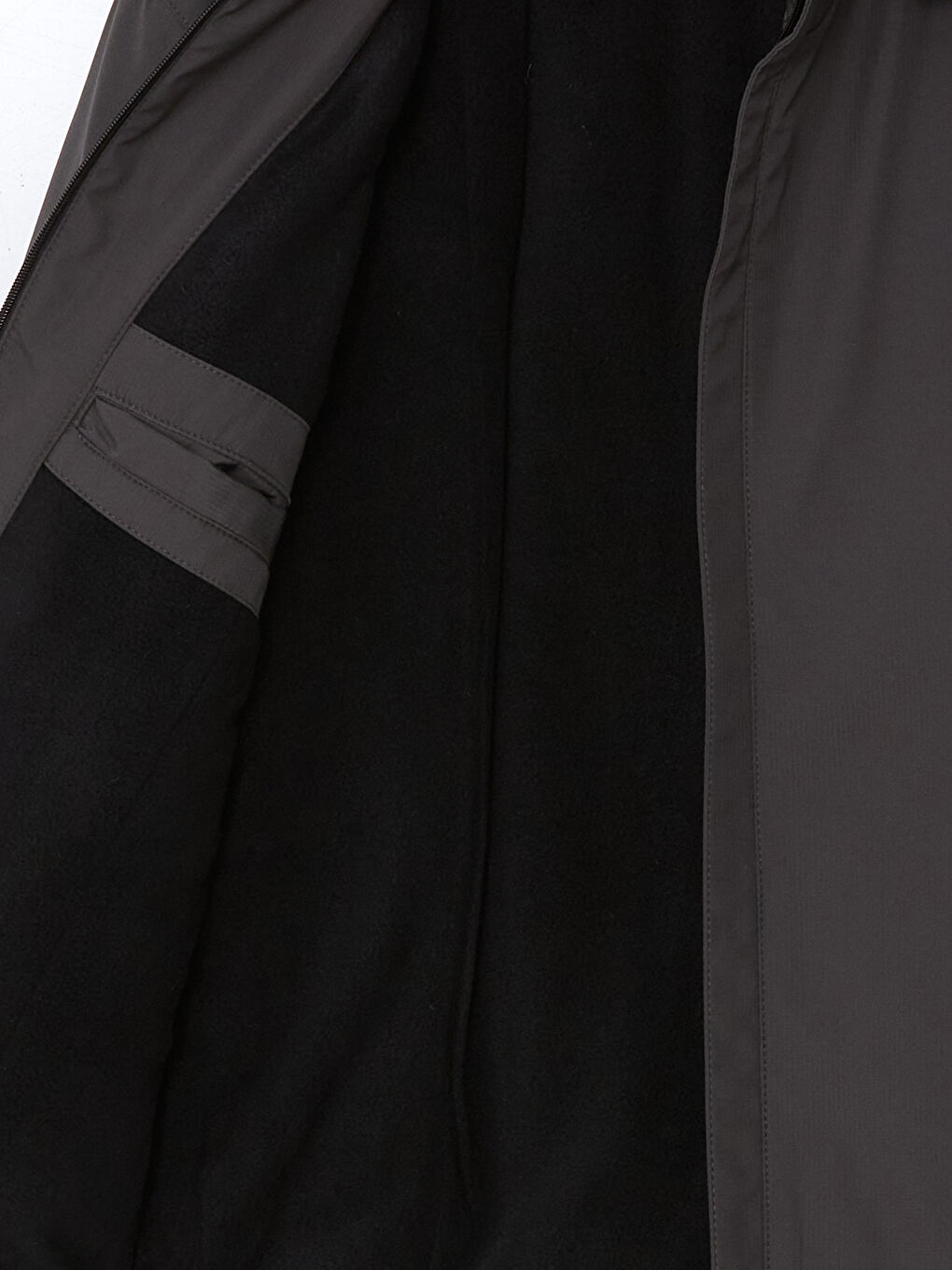 Gri Standart Kalıp Kapüşonlu Erkek Mont-8