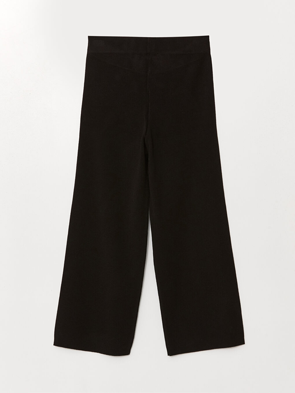 Pantalon en Tricot Uni à Jambe Large et Taille Élastiquée pour Femmes-13