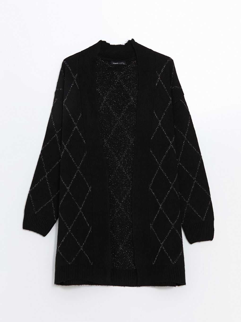 كارديجان تريكو بنمط أرجيل بياقة شال للسيدات-9