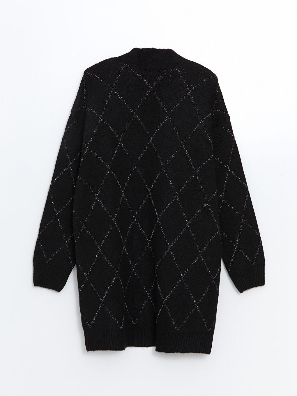 كارديجان تريكو بنمط أرجيل بياقة شال للسيدات-11