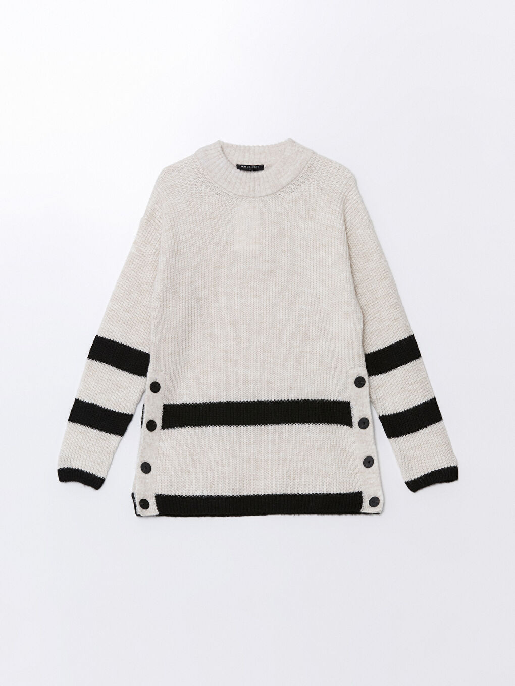 Crew Neck Striped Women's Knitwear Tunic-9