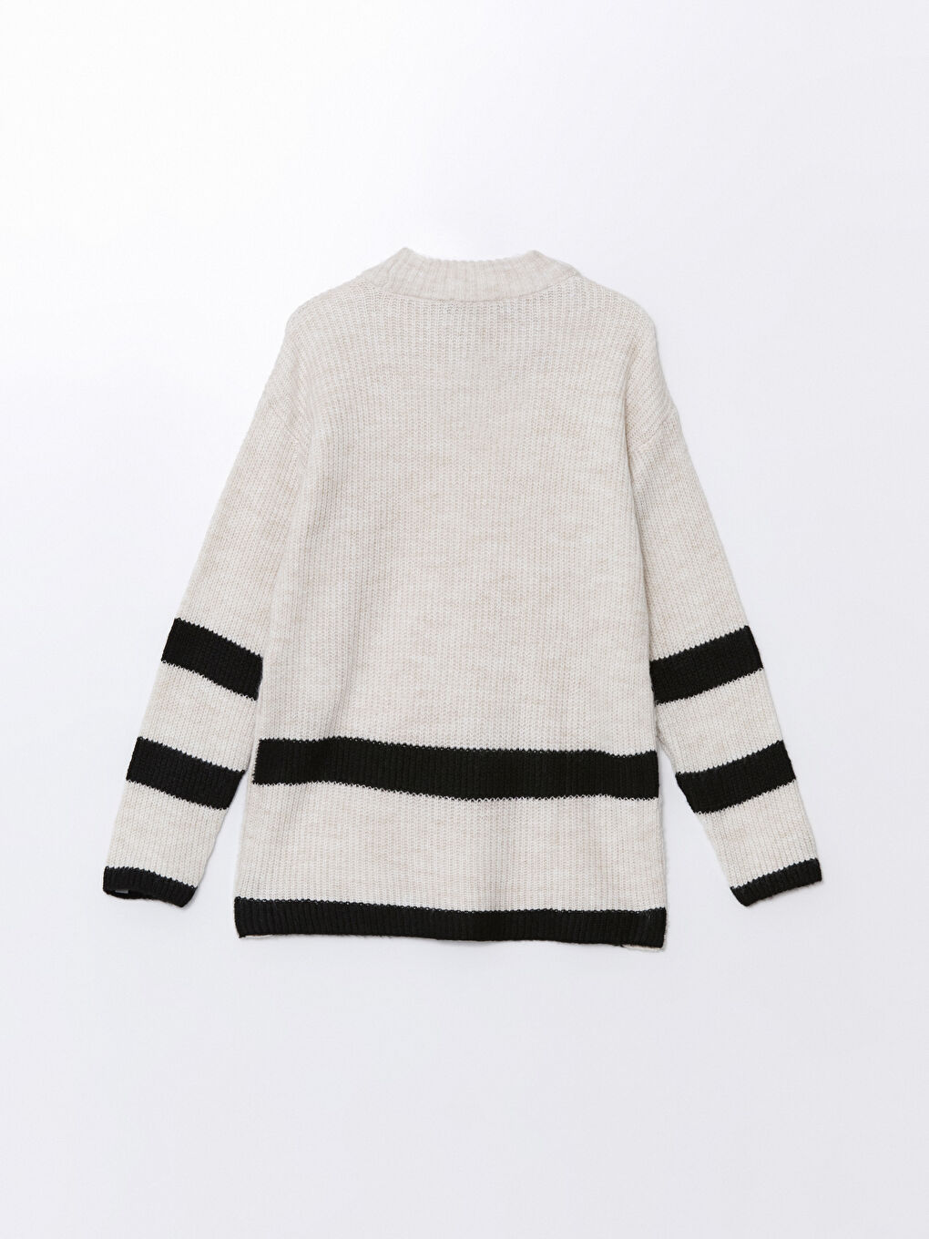 Crew Neck Striped Women's Knitwear Tunic-11