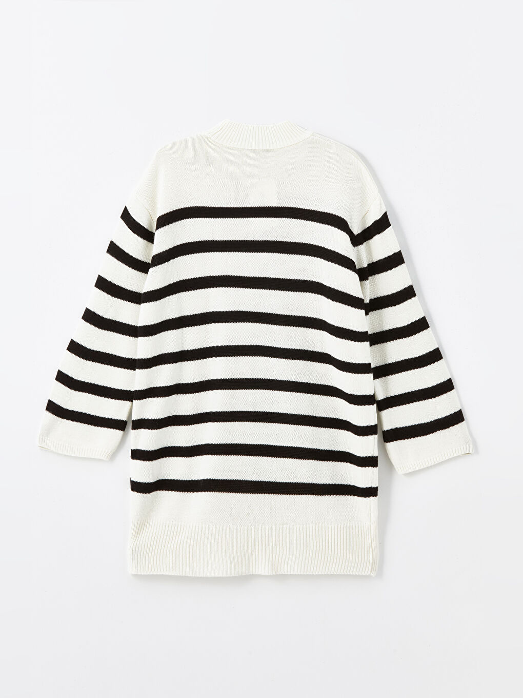 Tunique en Tricot Rayée à Col Cheminée Oversize pour Femmes-6