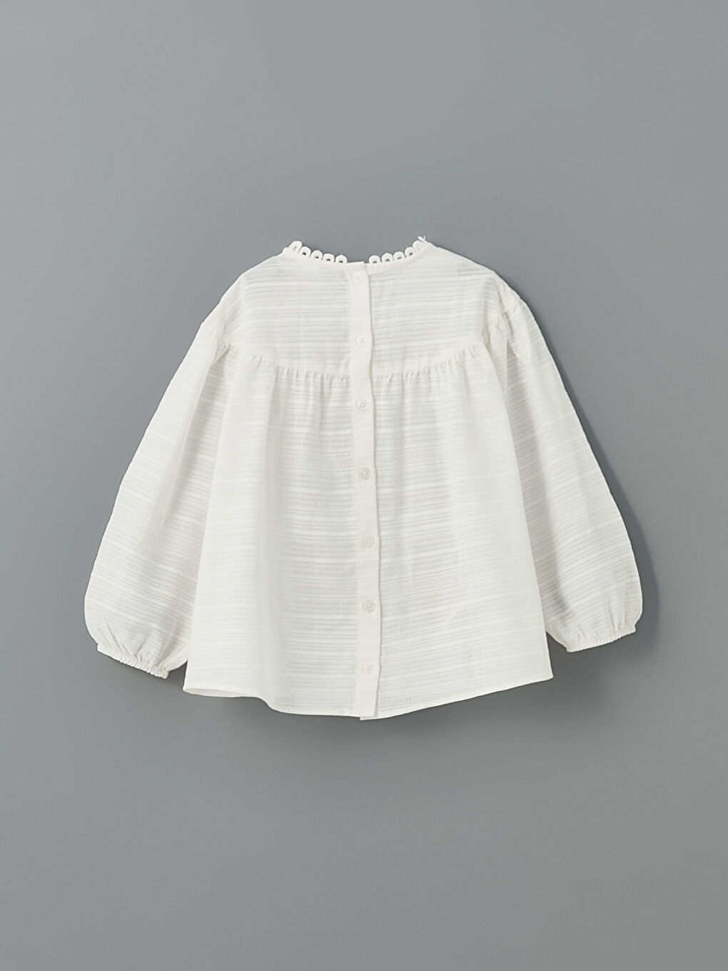 Ekru Bisiklet Yaka Basic Kız Çocuk Gömlek-1