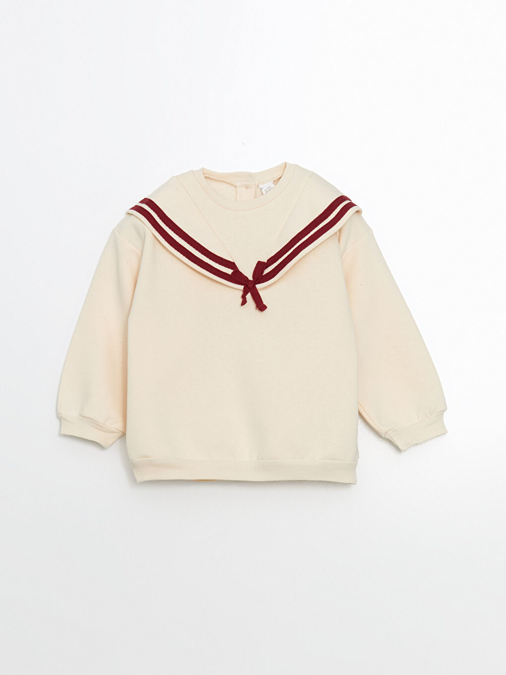 Ekru Kurdele Detaylı Kız Çocuk Sweatshirt ve Eşofman Alt 2'li-1