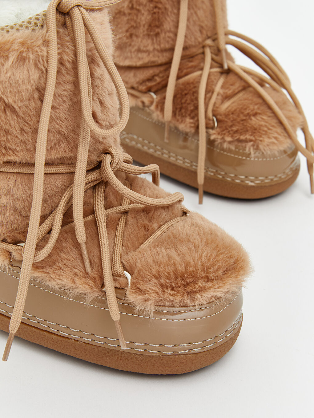 Kahverengi Bağcıklı Kız Çocuk Kar Botu-2