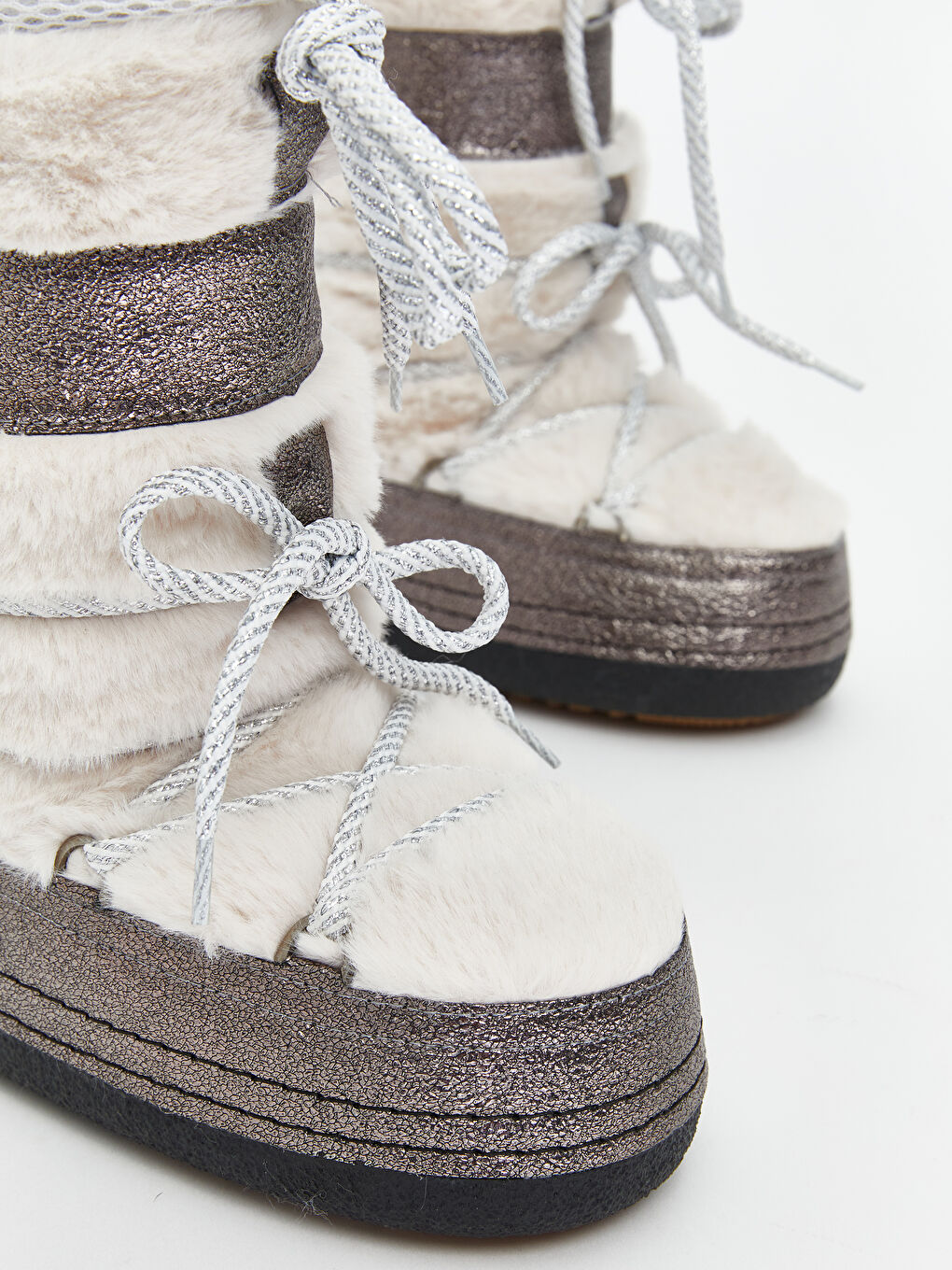 Gri Bağcıklı Kız Çocuk Kar Botu-2