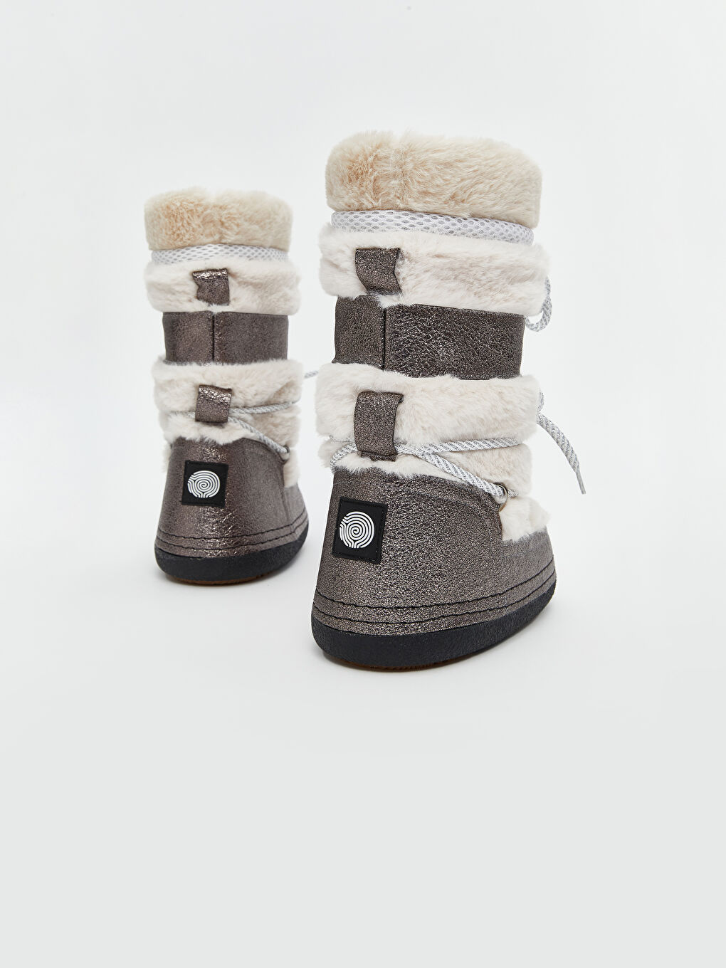 Gri Bağcıklı Kız Çocuk Kar Botu-4