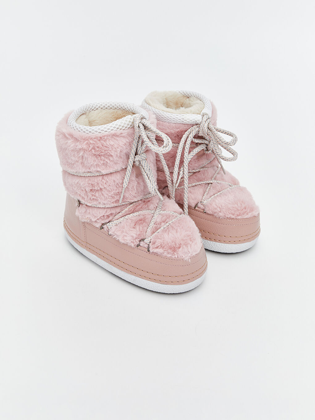 Pembe Bağcıklı Kız Çocuk Kar Botu