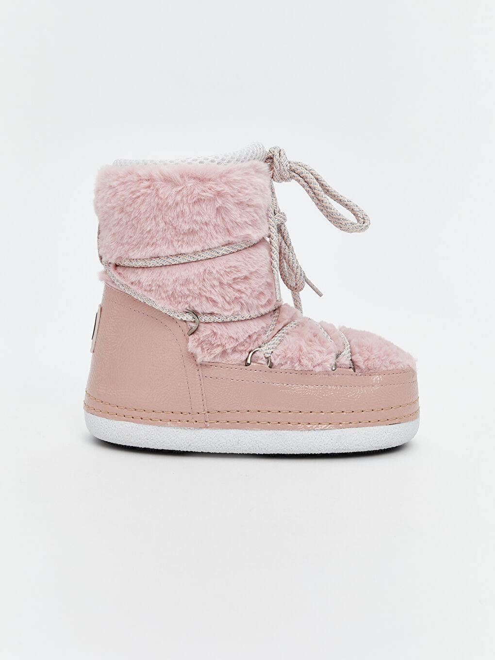 Pembe Bağcıklı Kız Çocuk Kar Botu-1