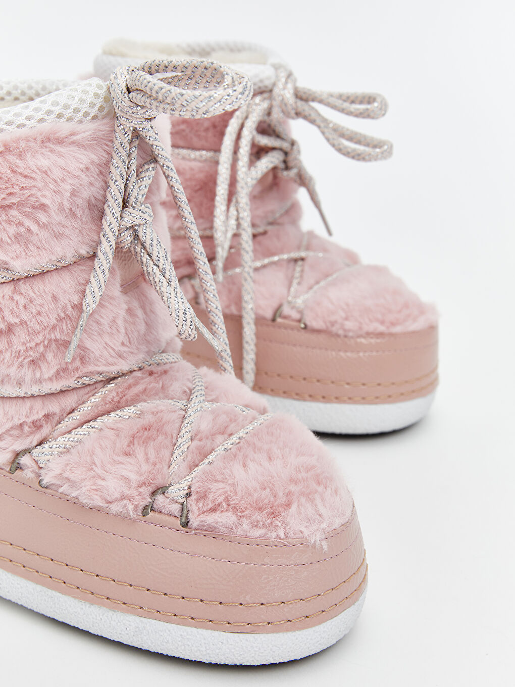 Pembe Bağcıklı Kız Çocuk Kar Botu-2