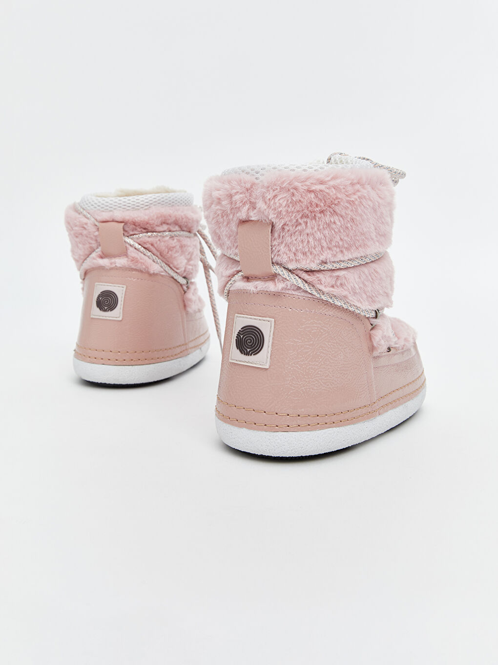 Pembe Bağcıklı Kız Çocuk Kar Botu-4