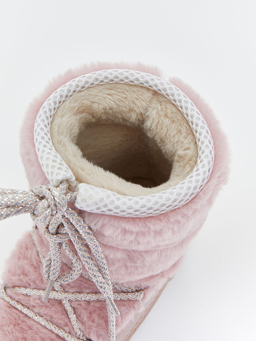 Pembe Bağcıklı Kız Çocuk Kar Botu-5